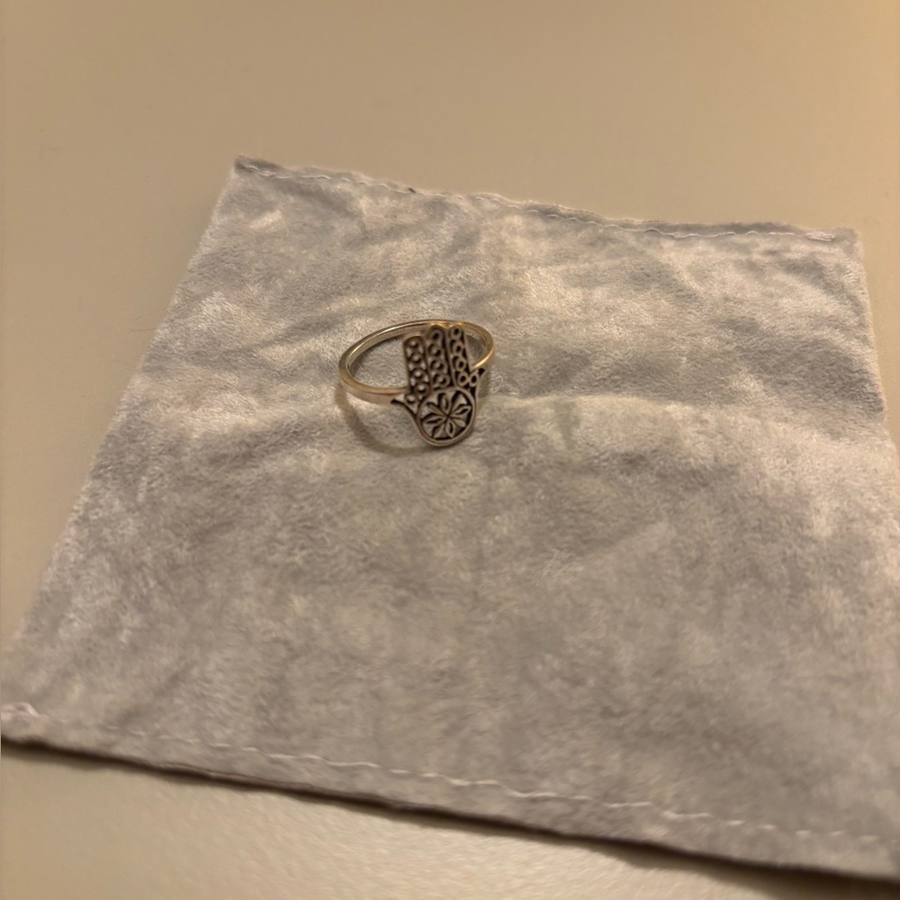 Silver Hamsa Hand Ring